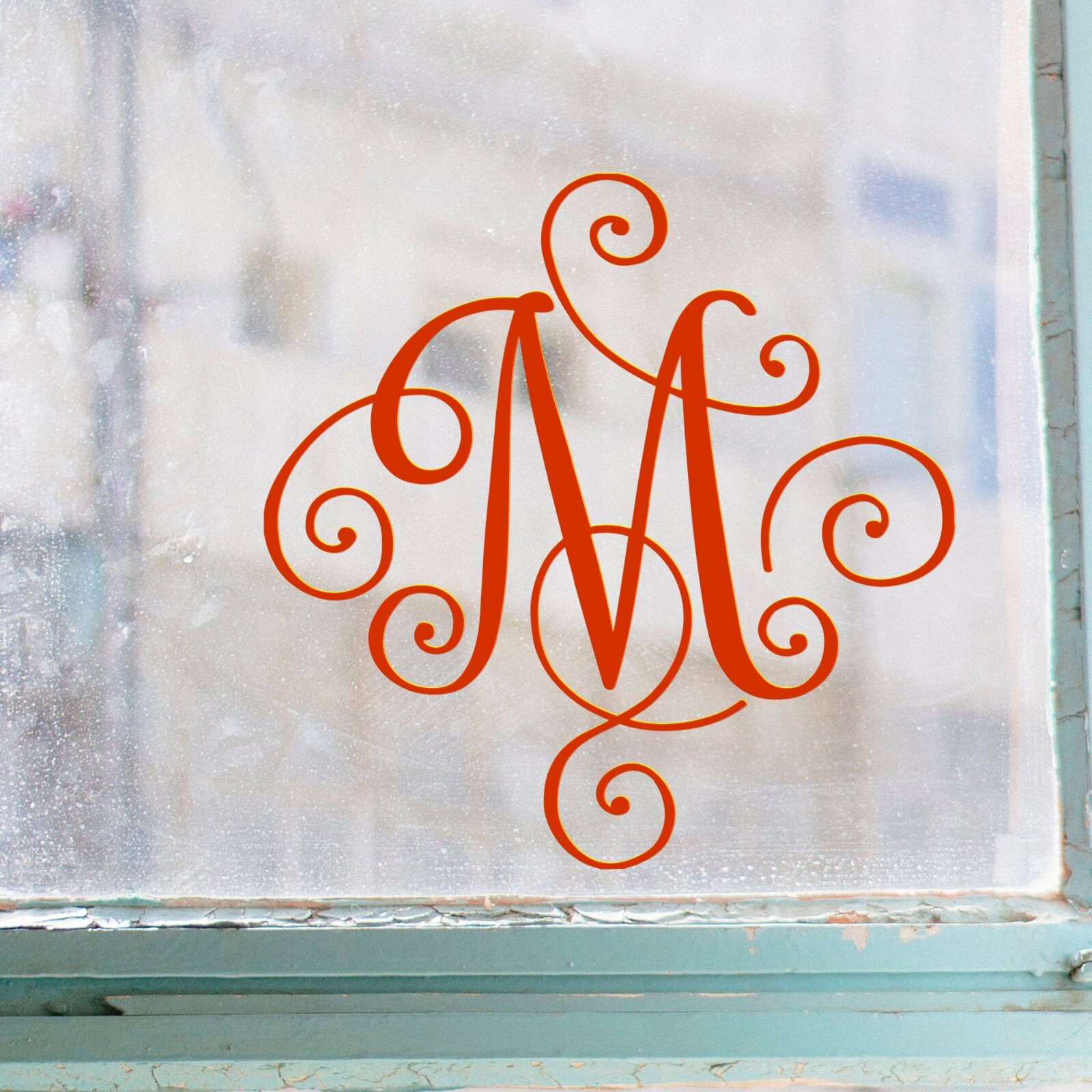 SCROLL MONOGRAM INITIAL Vinyl Decal Sticker – Decorative Letter Script Lettering