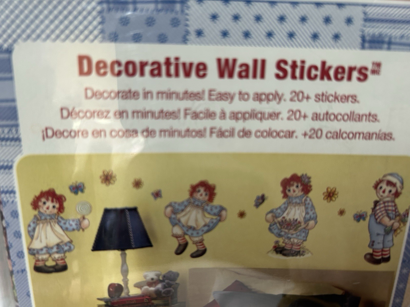 Vintage Raggedy Ann & Andy Decorative Wall Cut-Outs/Decals/Stickers NIP