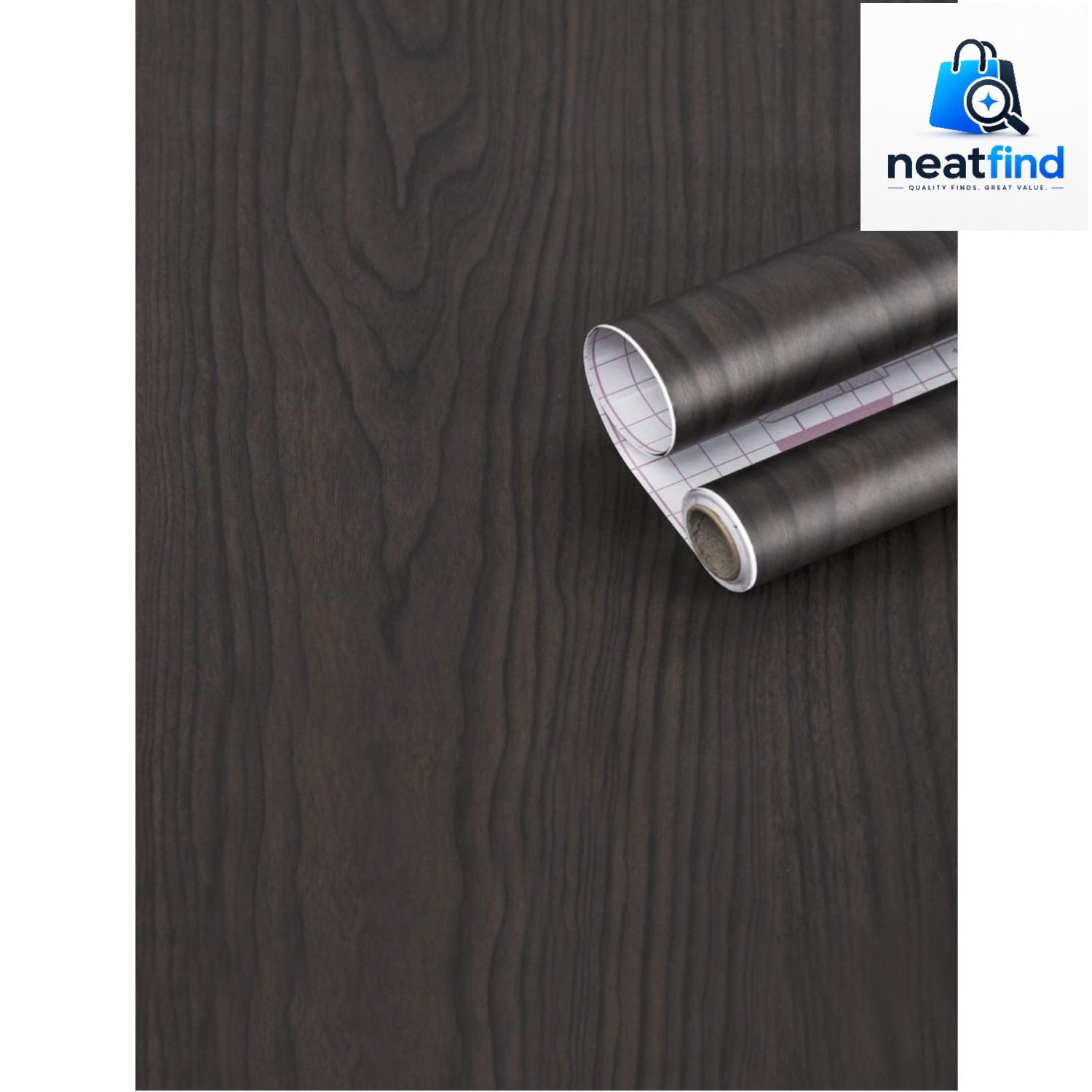 17.3" x 120" Pack Of 1 Vinyl Wood, Black