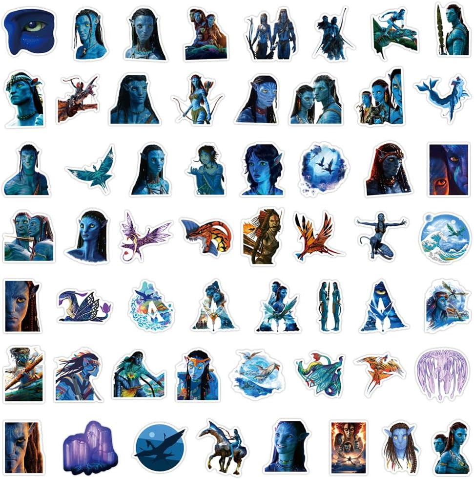 55PCS Movie Avatar Stickers,Water Bottle Stickers Waterproof Vinyl Decals, Movie