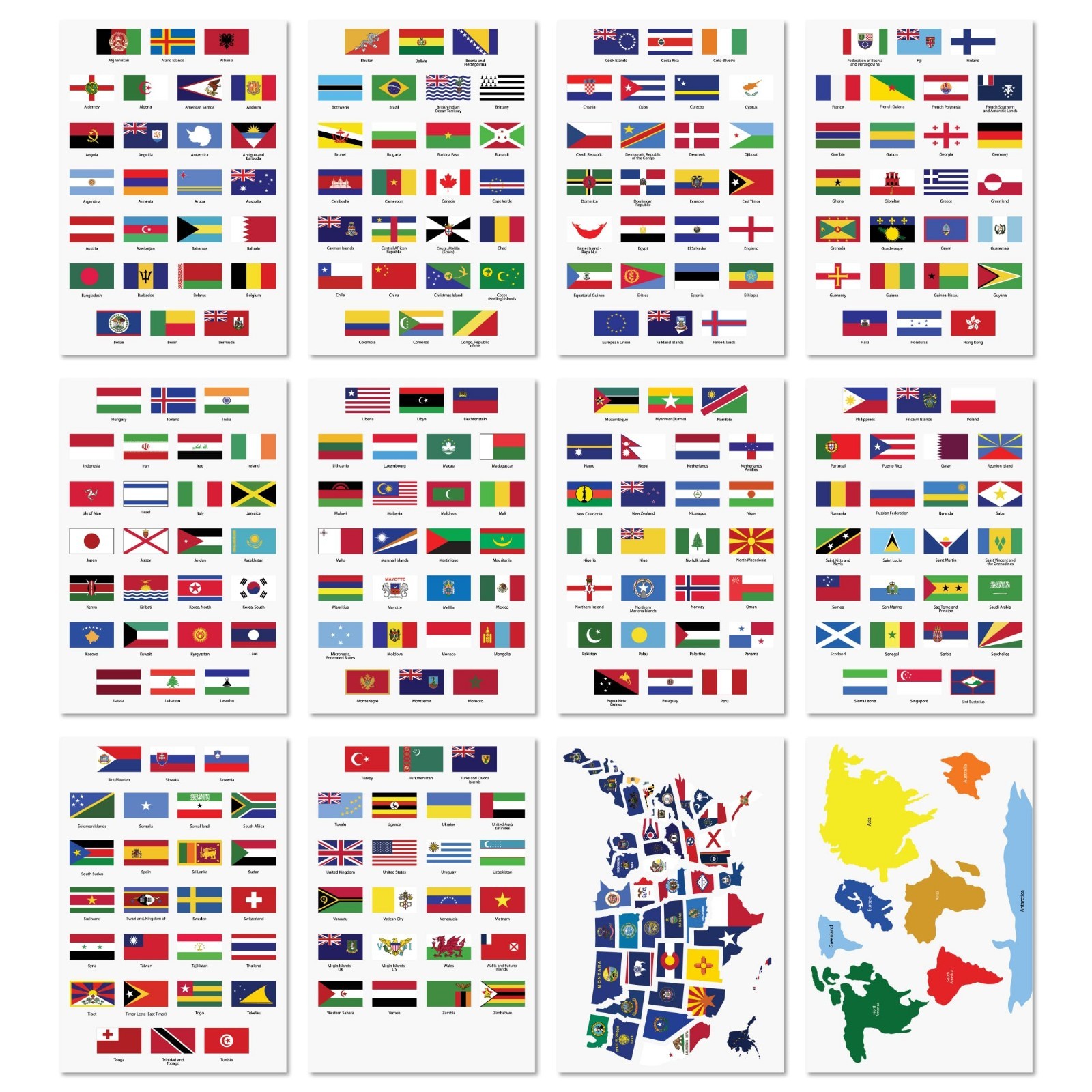 Premium World Flags Stickers Set – Durable Country Flag Decals for Kids & Teache