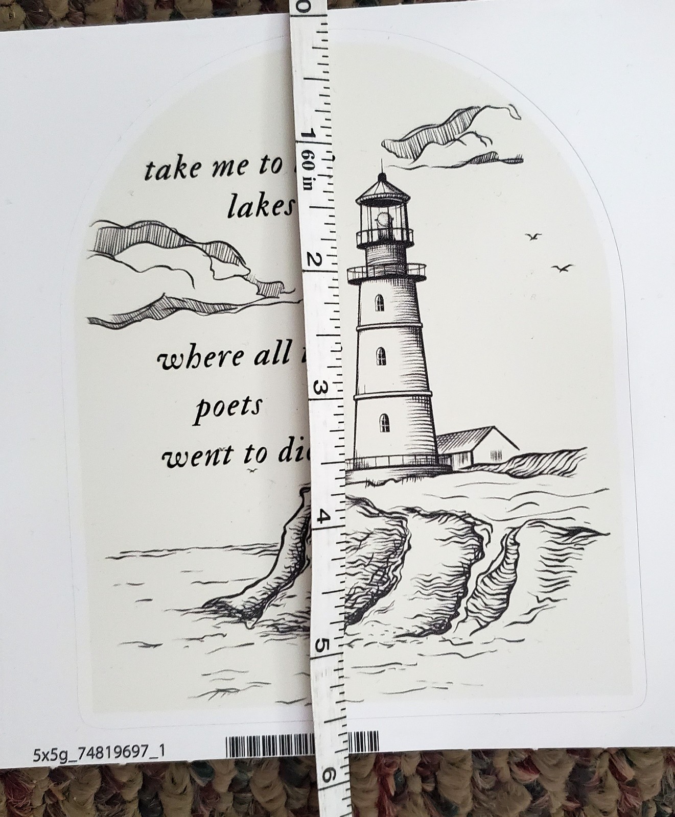 Taylor Swift decal bumper sticker The Lakes Folklore Lighthouse 4.5" x 5.5"
