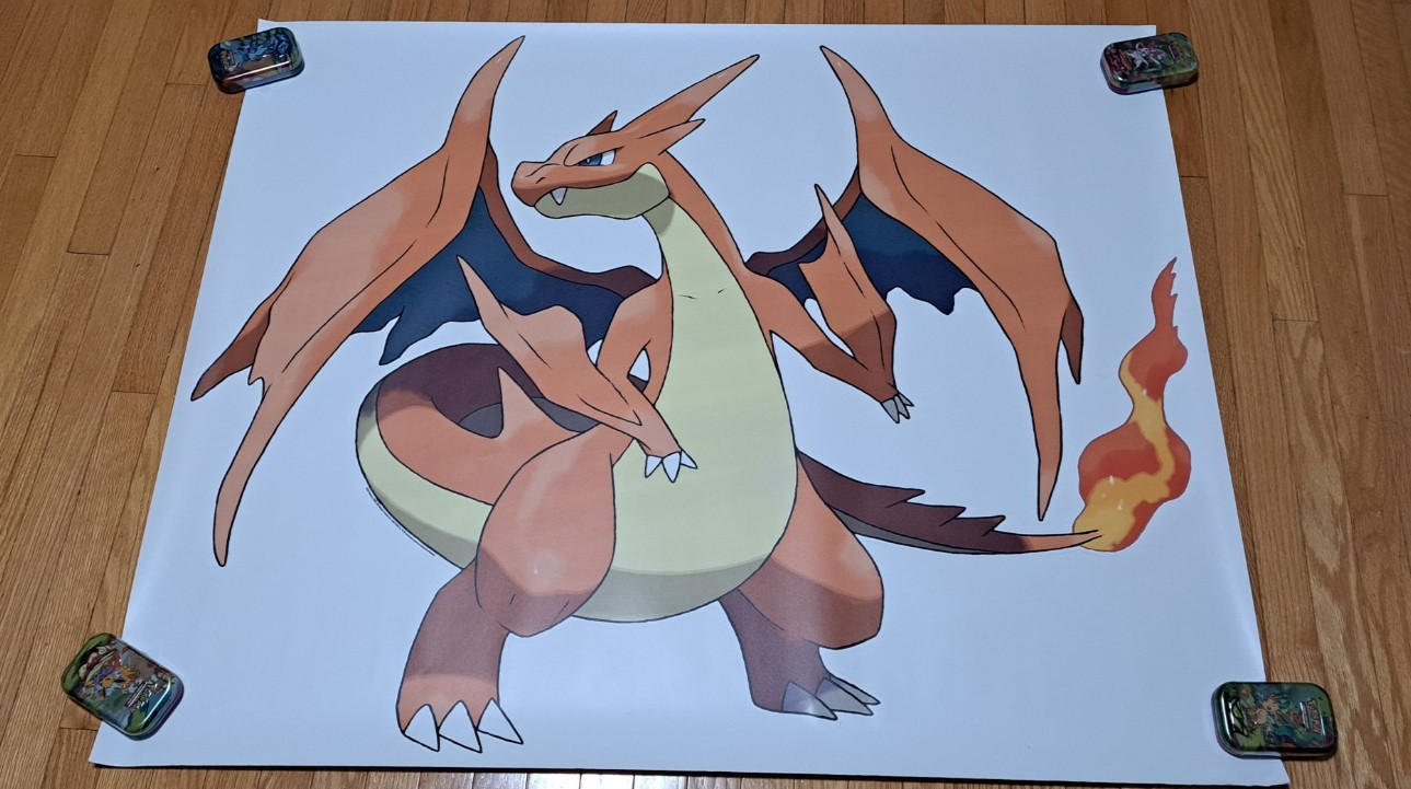 Pokemon Mega Charizard Y Wall Vinyl Decal 50"X41" Mega Evolution Marketing Kit