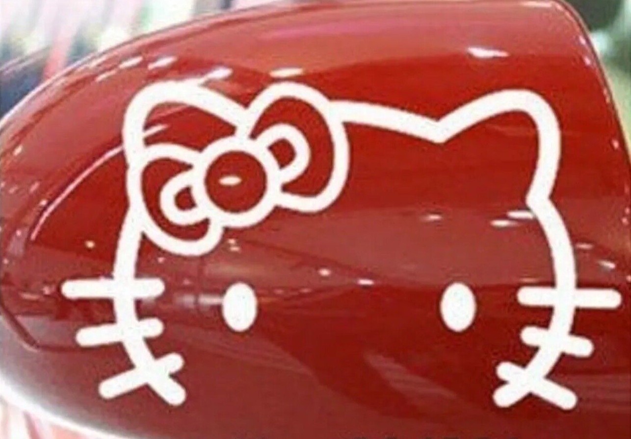 2pcs Red, Silver, Black, Hello Kitty Car Rearview Mirror Decal Sticker St-62