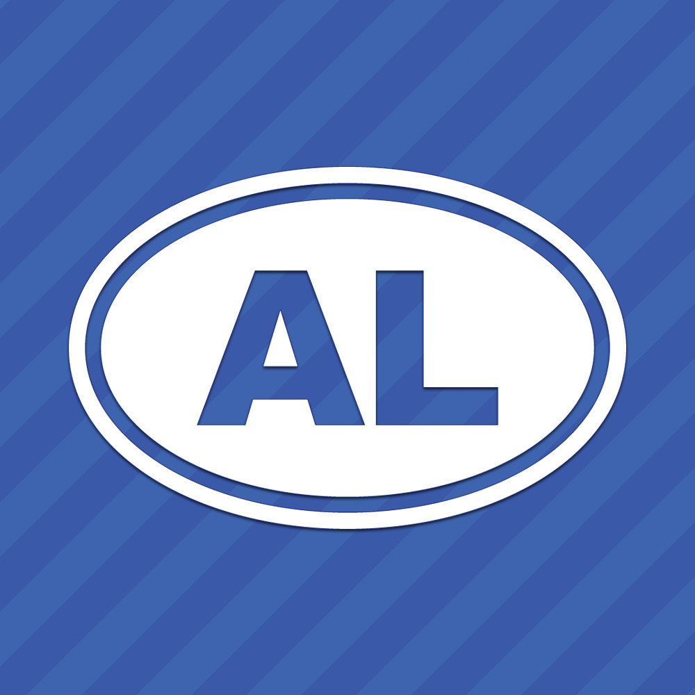 Alabama AL Oval Vinyl Decal Sticker