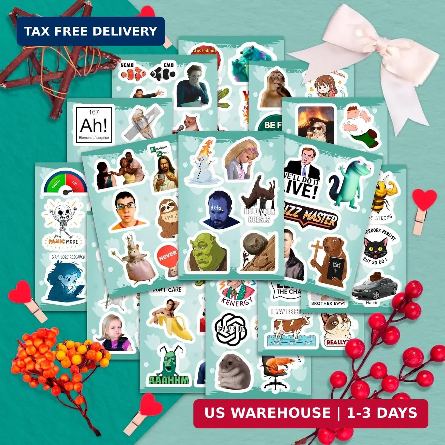 160Pcs Meme Stickers for Adults – Funny Stickers for Water Bottle, Pop Culture D