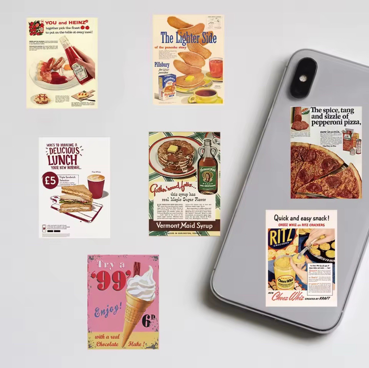 50 PACK PCS Vintage Nostalgia Retro Antique Food Drinks Ads Labels Stickers Lot