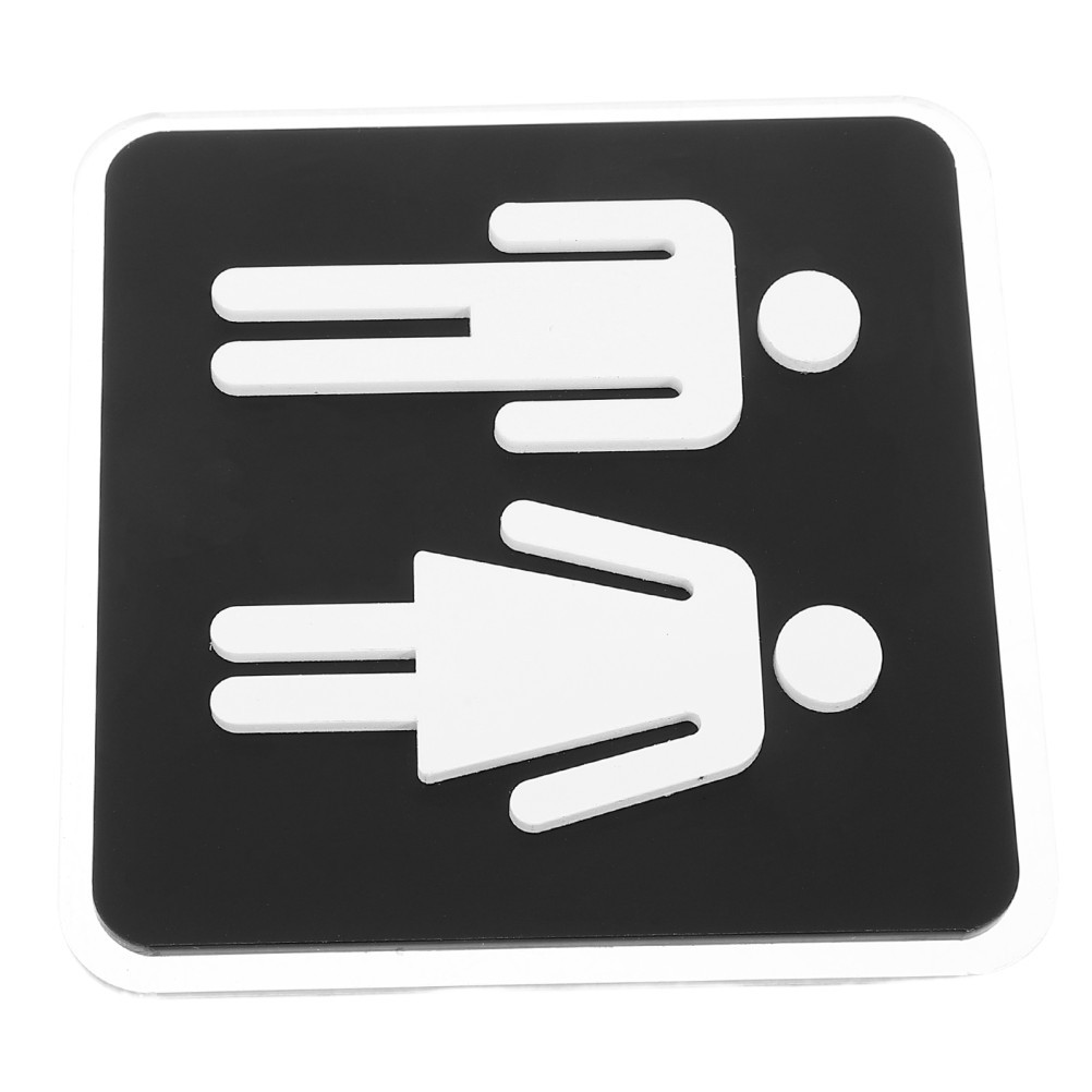 Unisex Bathroom Sign: 3.94 X 3.94 Inches Restroom Sign with Strong