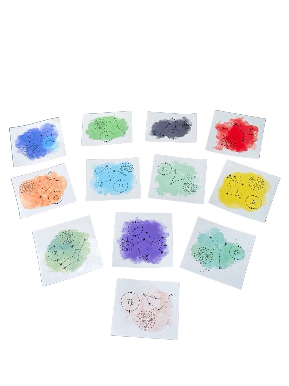 Zodiac Stickers | Perfect for Laptop Water Bottle Phone Case Notebook | 12 Pack