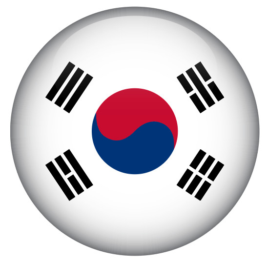 South Korea Flag Vinyl Decal / Sticker ** 5 Sizes ** (round)