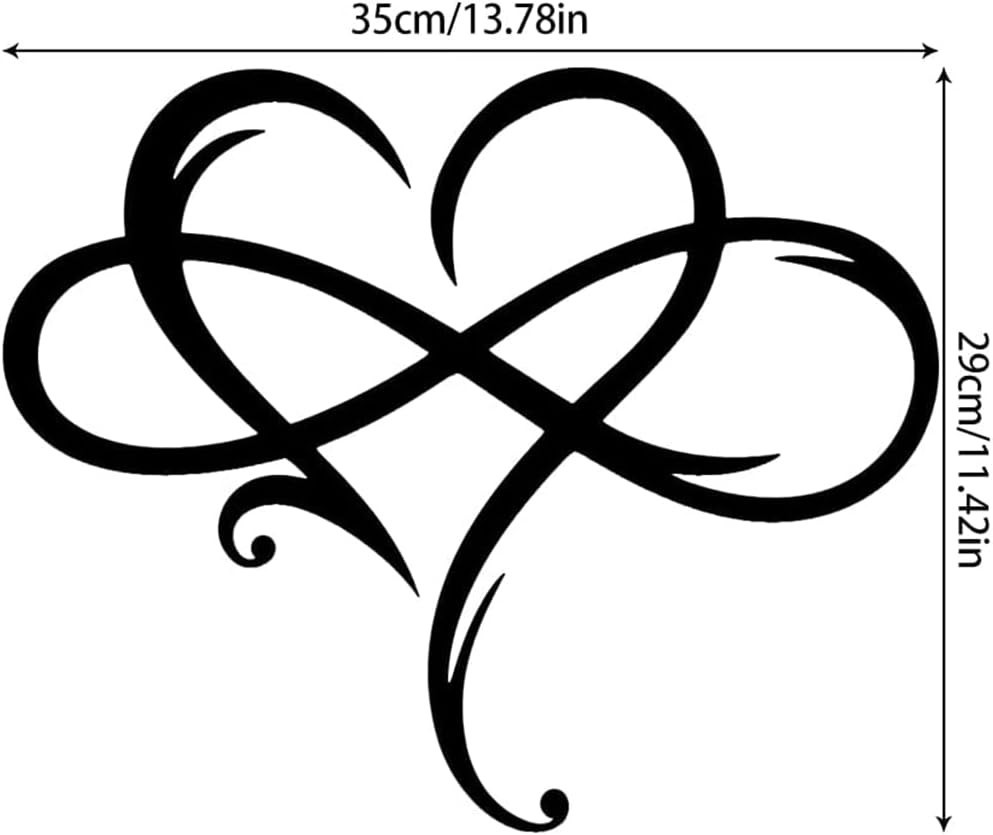 Infinity Heart Metal Wall Art – Elegant Love Sign for Home Décor 13.8"x11.4"