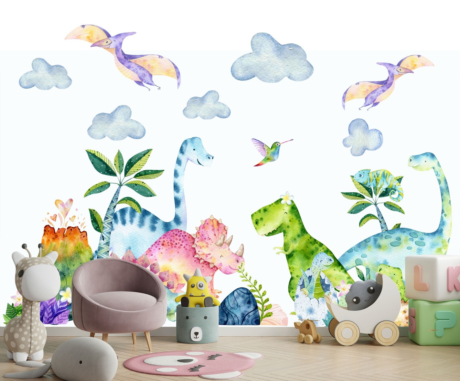 Baby Dinosaurs Jurassic Park Nursery Removable Wall Decal Sticker For Kids