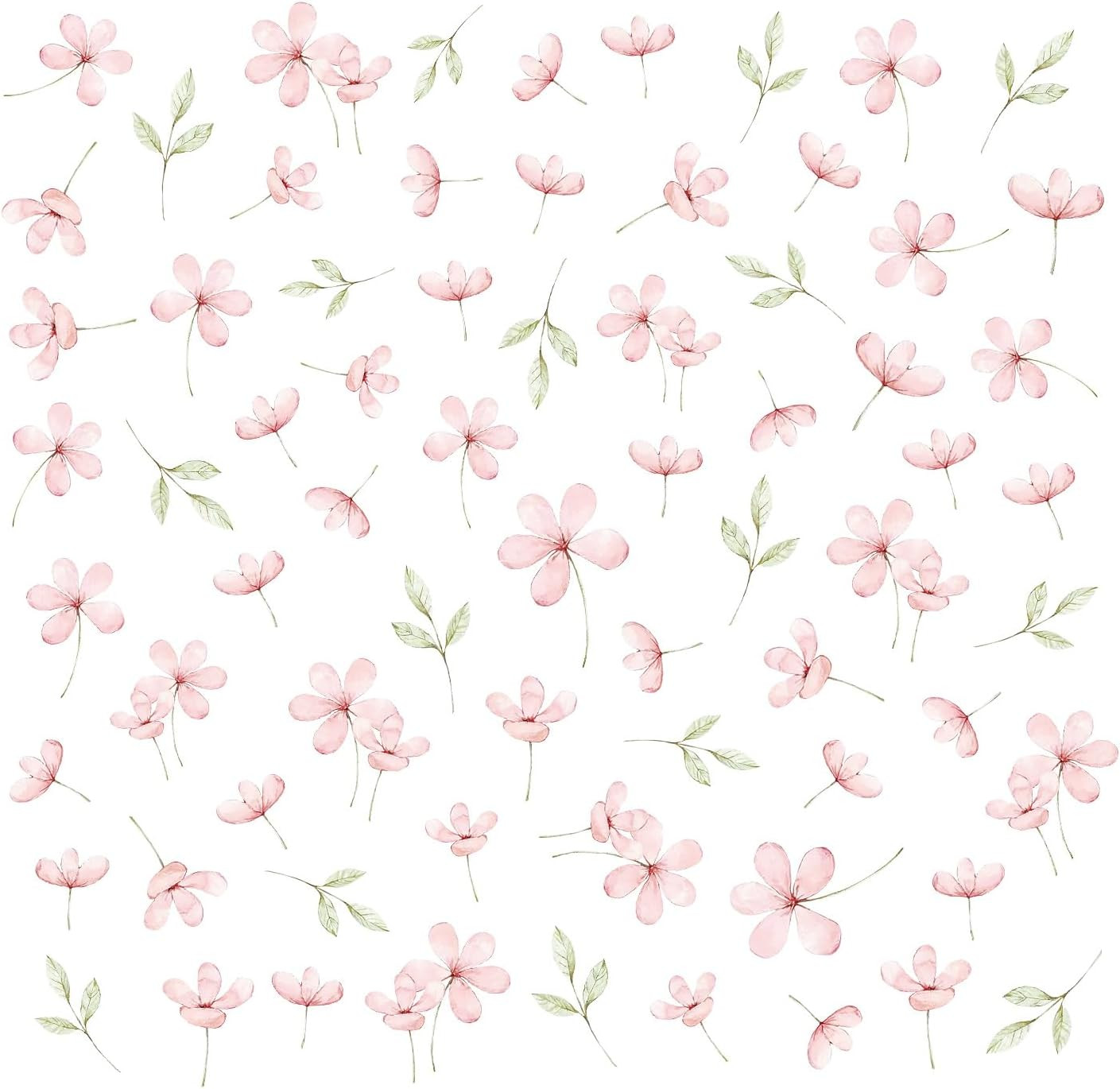 Watercolor Flower Wall Decals Peel and Stick 70 PCS Floral Wall Stickers | Flowe