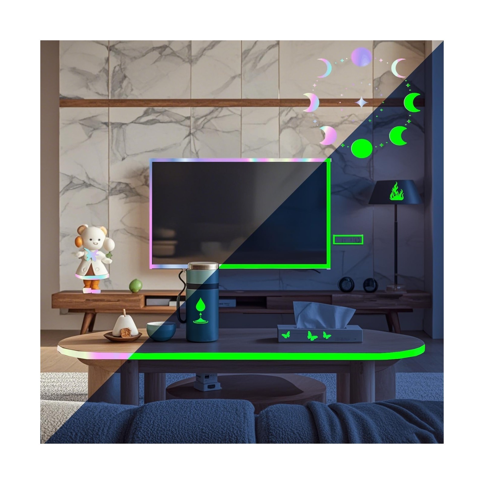 Glow in The Dark Tape – 33 FT X 0.5 Inch, Fluorescent, Waterproof, Luminous R…