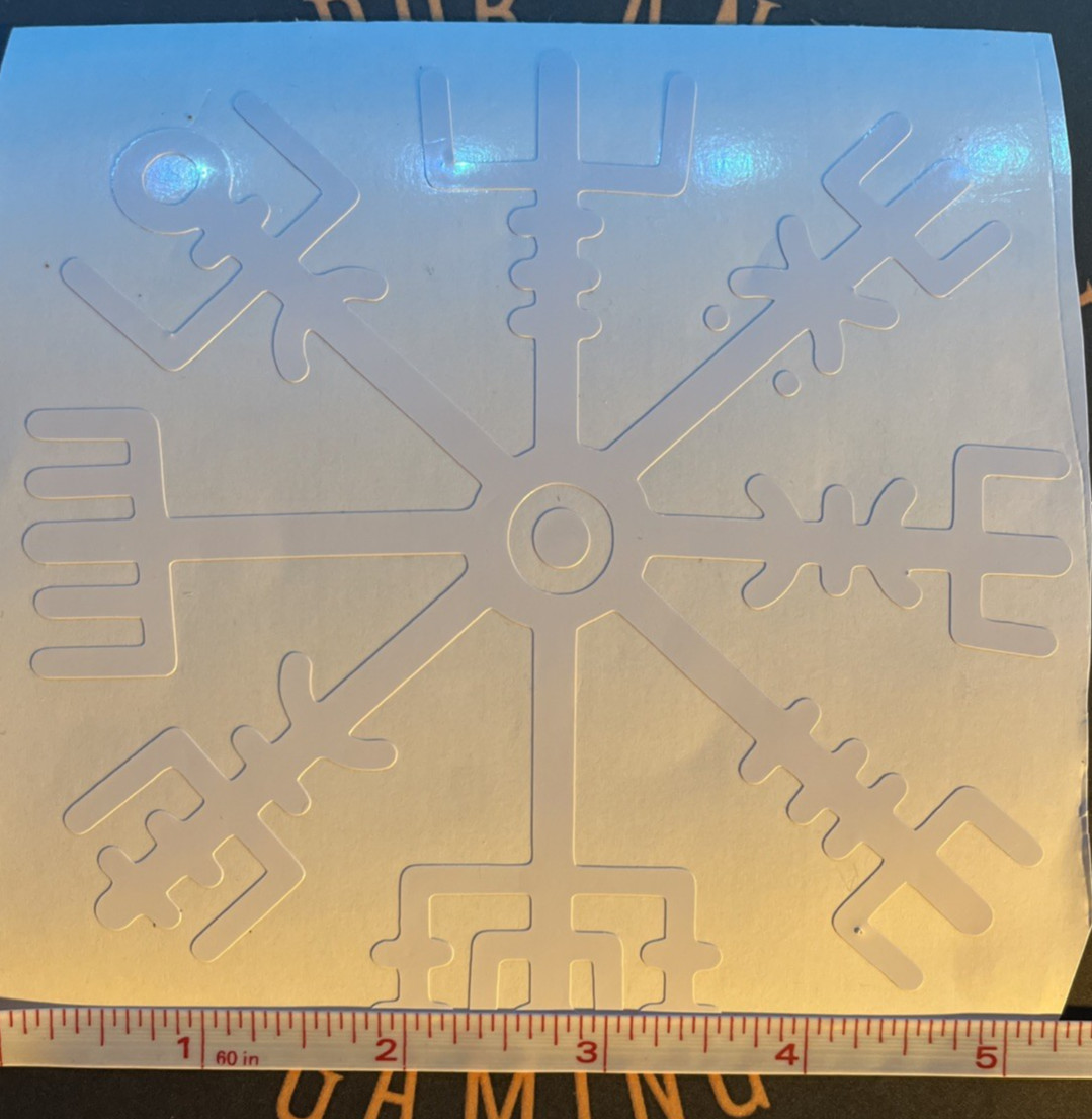 Vegvisir Permanent Vinyl Decal – 5" – Glossy White – Indoor/Outdoor/Dishwasher