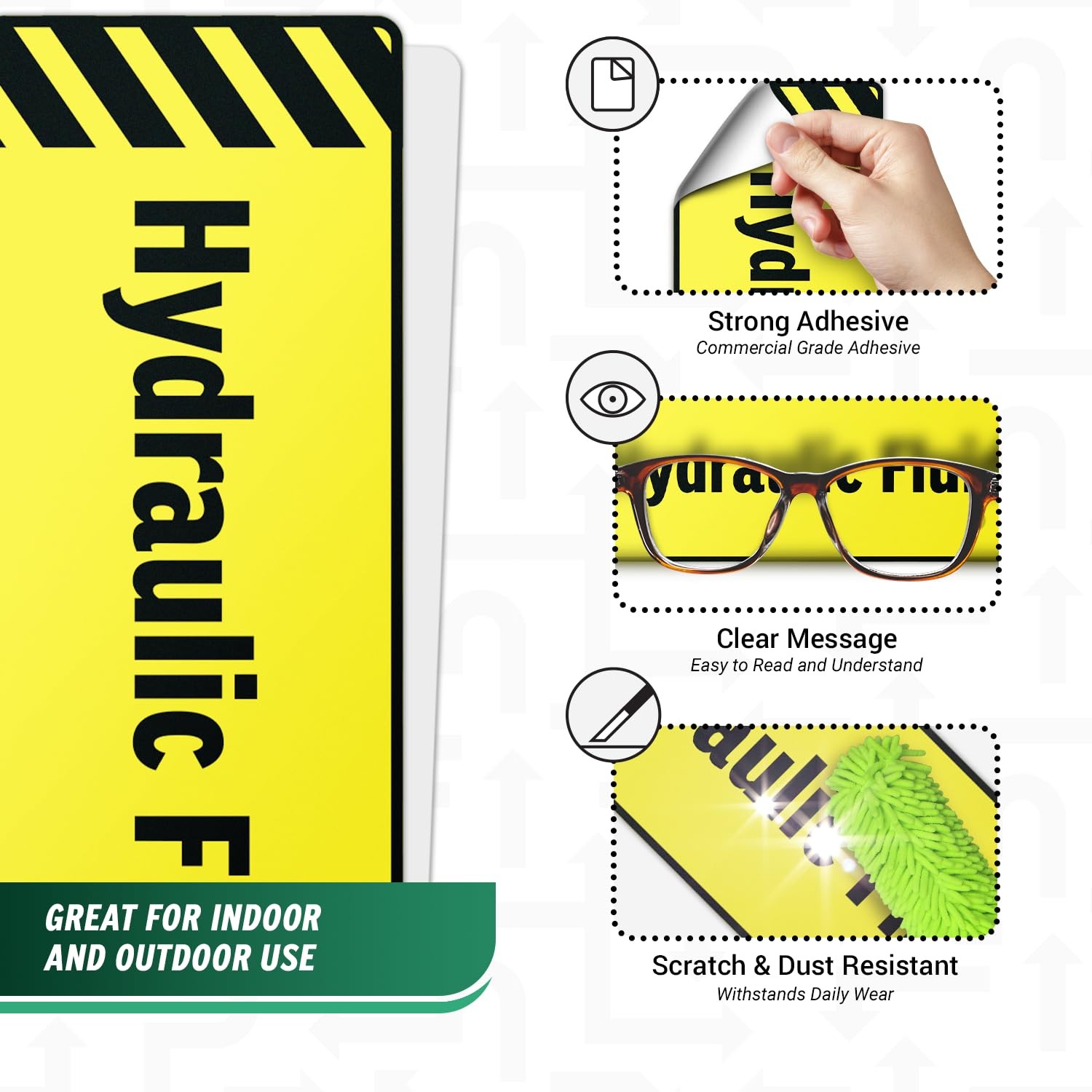 Hydraulic Fluid Vinyl Stickers | 6" Weatherproof Decals for Fuel Tanks & Trucks