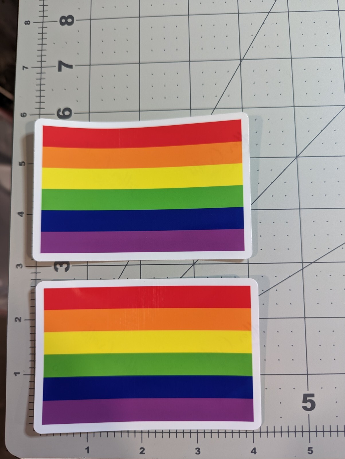 Pride flag die-cut stickers 4×2.6" your choice two pack 2pk