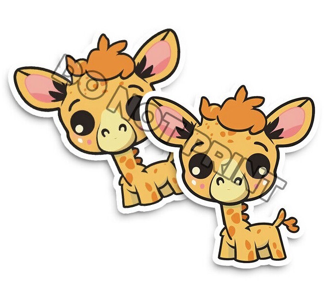 Cute Baby Giraffe Stickers Cute Giraffe Stickers Die Cut Decals M33022 Set of 2