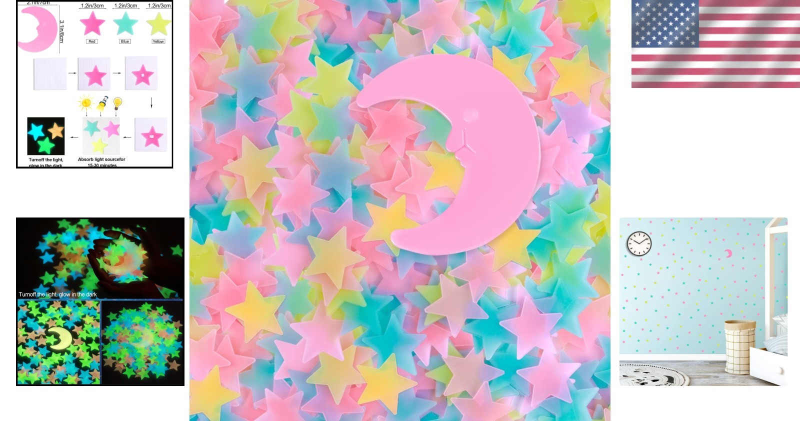 Eco-Friendly Glow in The Dark Star Stickers – Magical Decor for Kids' Space