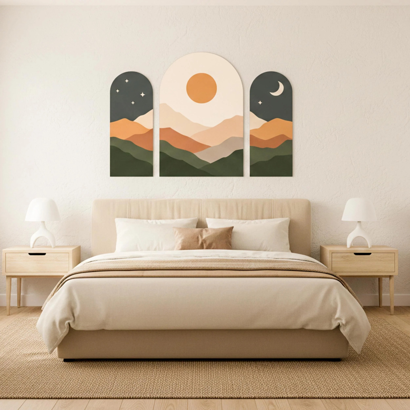 Boho Mountain Decal | Sun and Moon Art