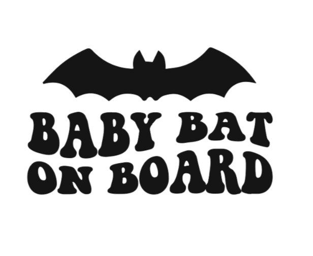 Baby Bat on board Vinyl Decal Sticker mirror car truck Halloween Cute