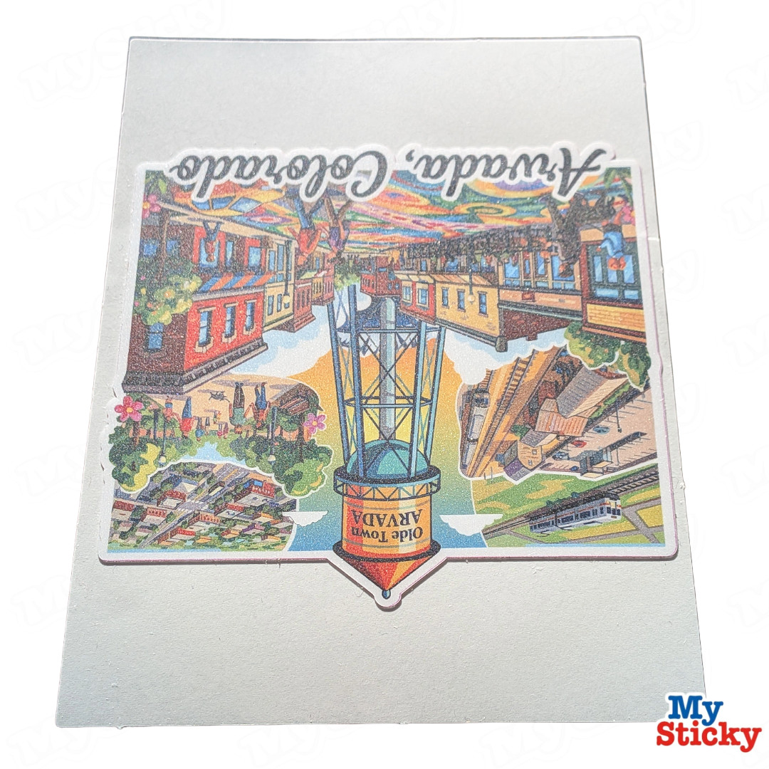 Olde Town Arvada Colorado Vinyl Sticker Travel Memorabilia Water Tower Decor NEW