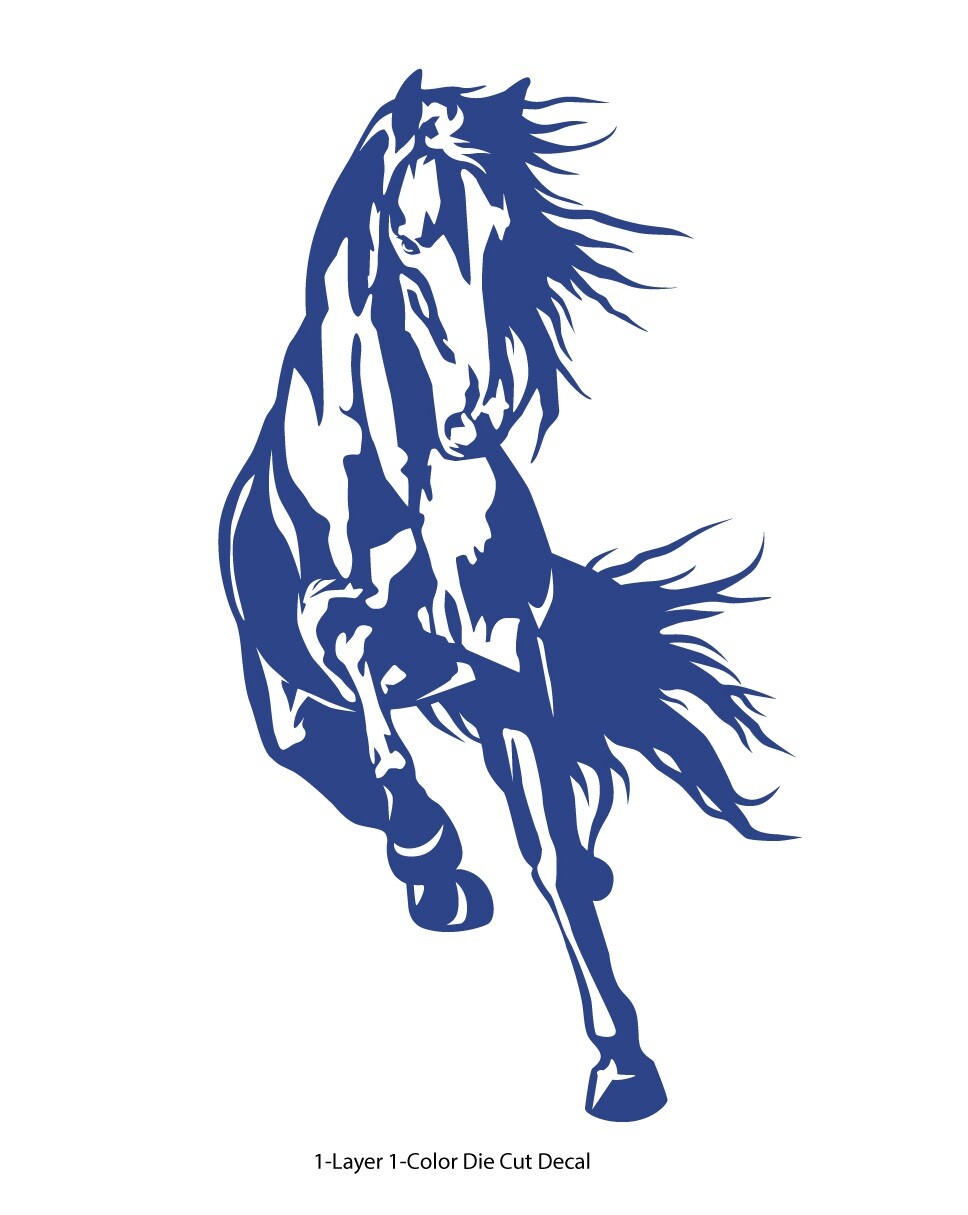 Horse Stallion Galloping #5, 4-21" Outdoor Die Cut Vinyl Decal Sticker