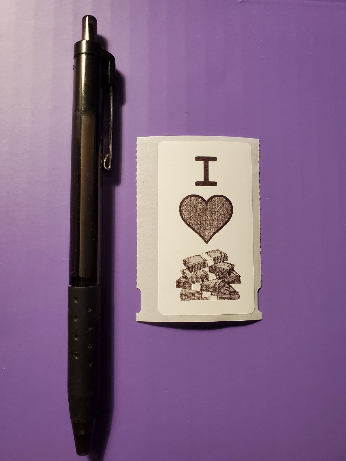 I 'Heart' Cash Money Bills Stickers Thermal Water Resistant – 25 pcs