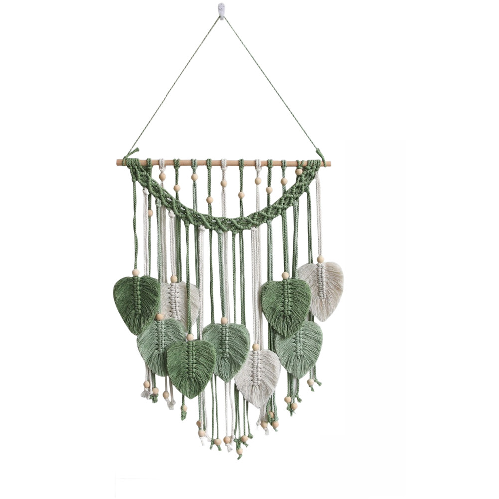 for Nordic Style Leaf Tapestry 50x70CM Hand Woven Cotton Wall Hanging Decor