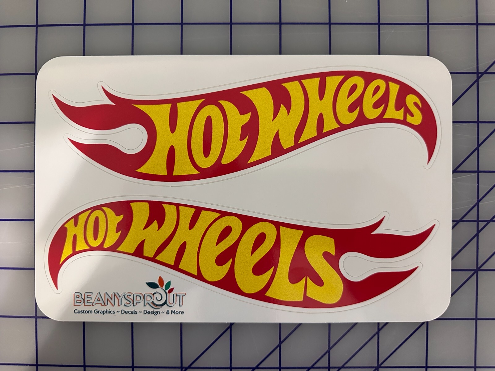 Hot wheels logos 8"l x 2.5"h (each decal) left and right side decal sticker