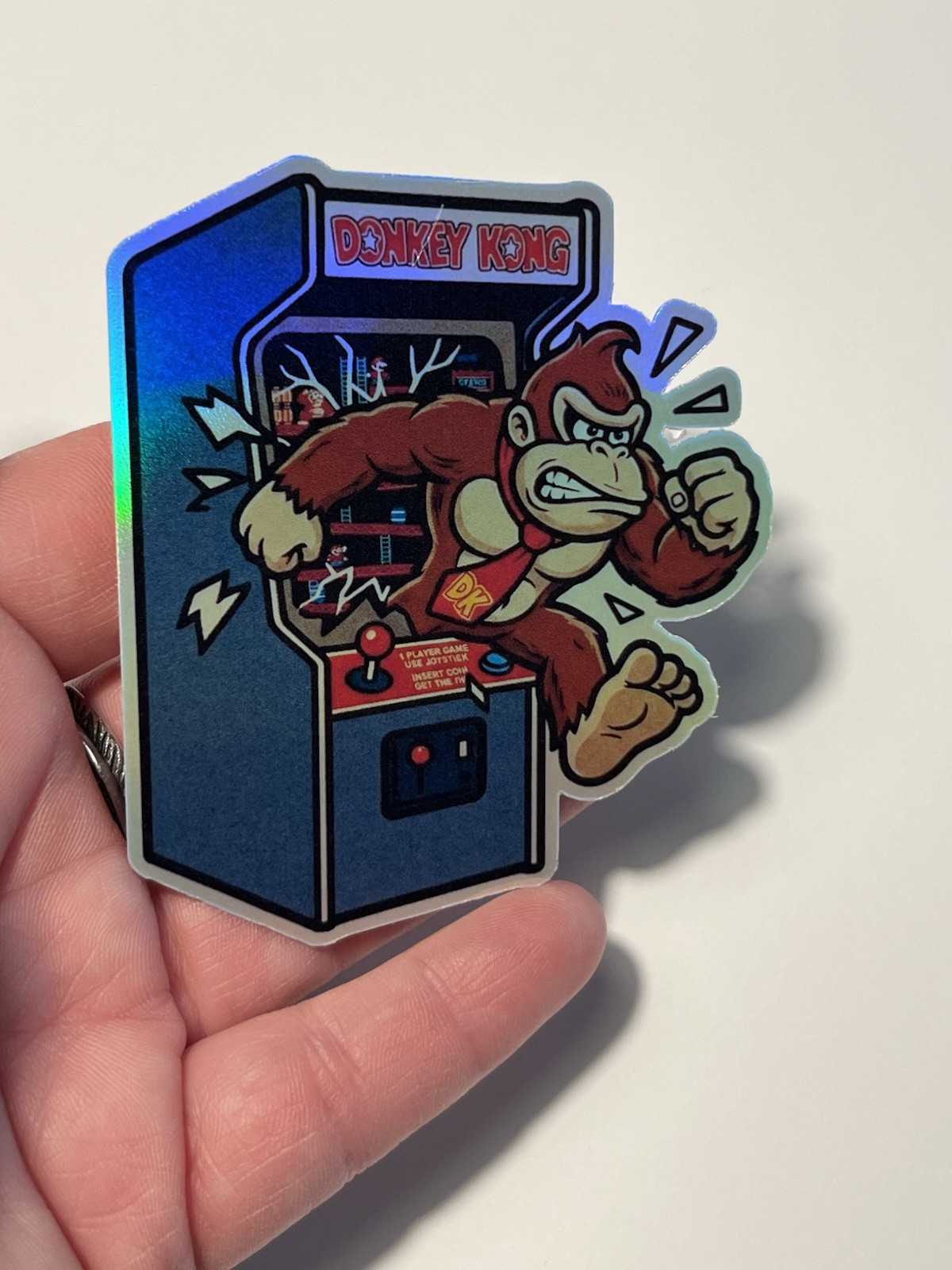 Donkey Kong Retro arcade machine 3inch Holographic Sticker