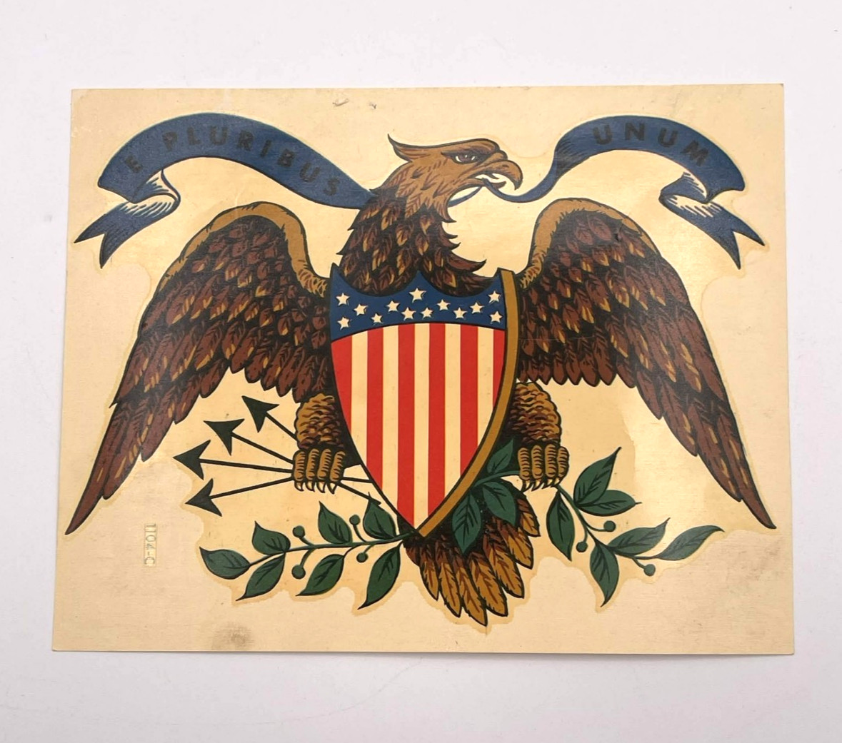 Vintage American Eagle E Pluribus Unum Patriotic Water Transfer Decal