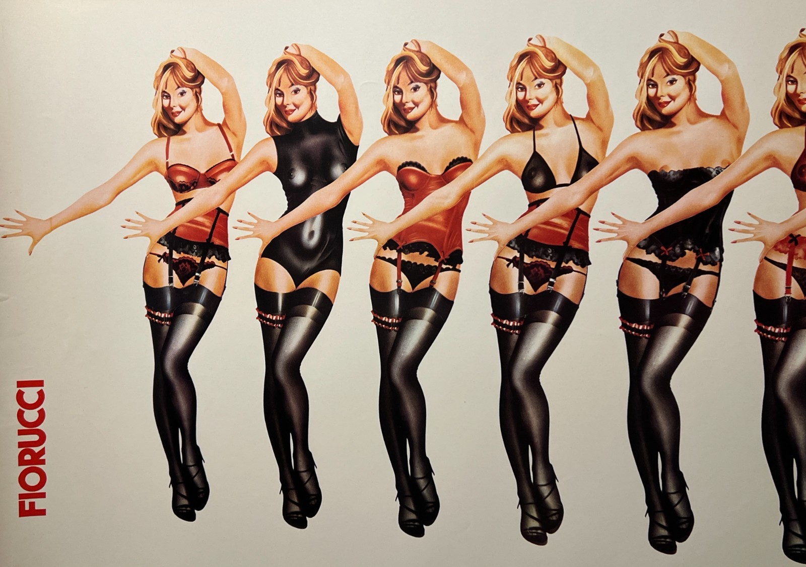 1974 FIORUCCI 7 Women in Lingerie Sticker Very RARE & Cool Milano !