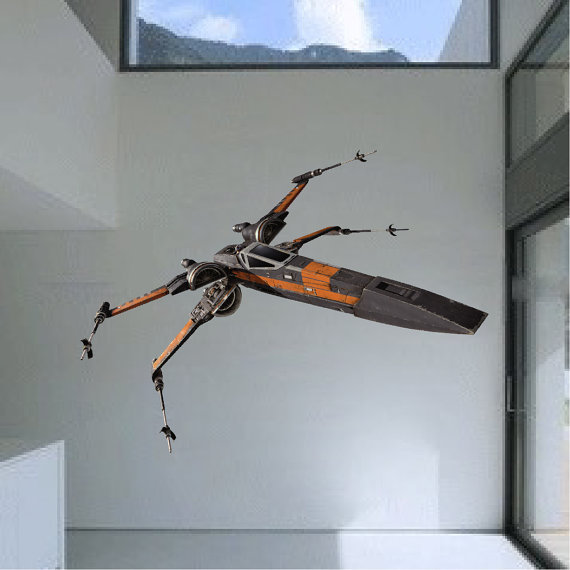 X Wing Wall Decals T70 Star Wars Wall Mural The Force Awakens Wall Designs a95