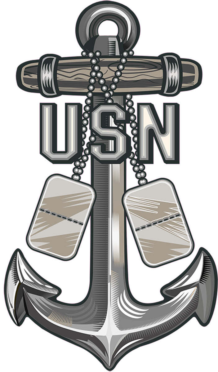 United States Military Navy Anchor Vinyl Decal 3 inches wide
