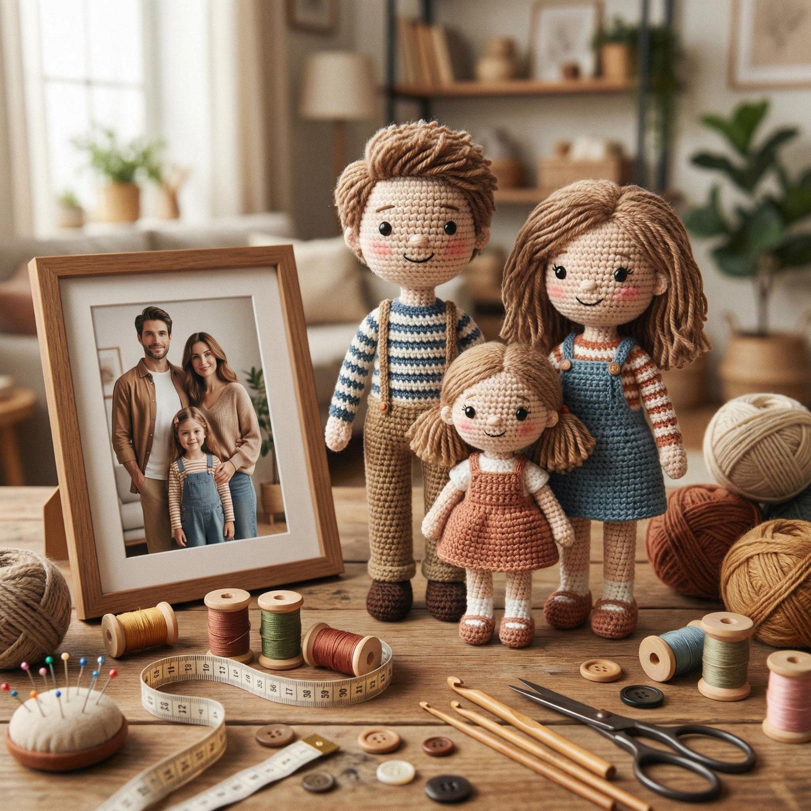 Custom Family Portrait Crochet Doll Personalized Amigurumi Gift