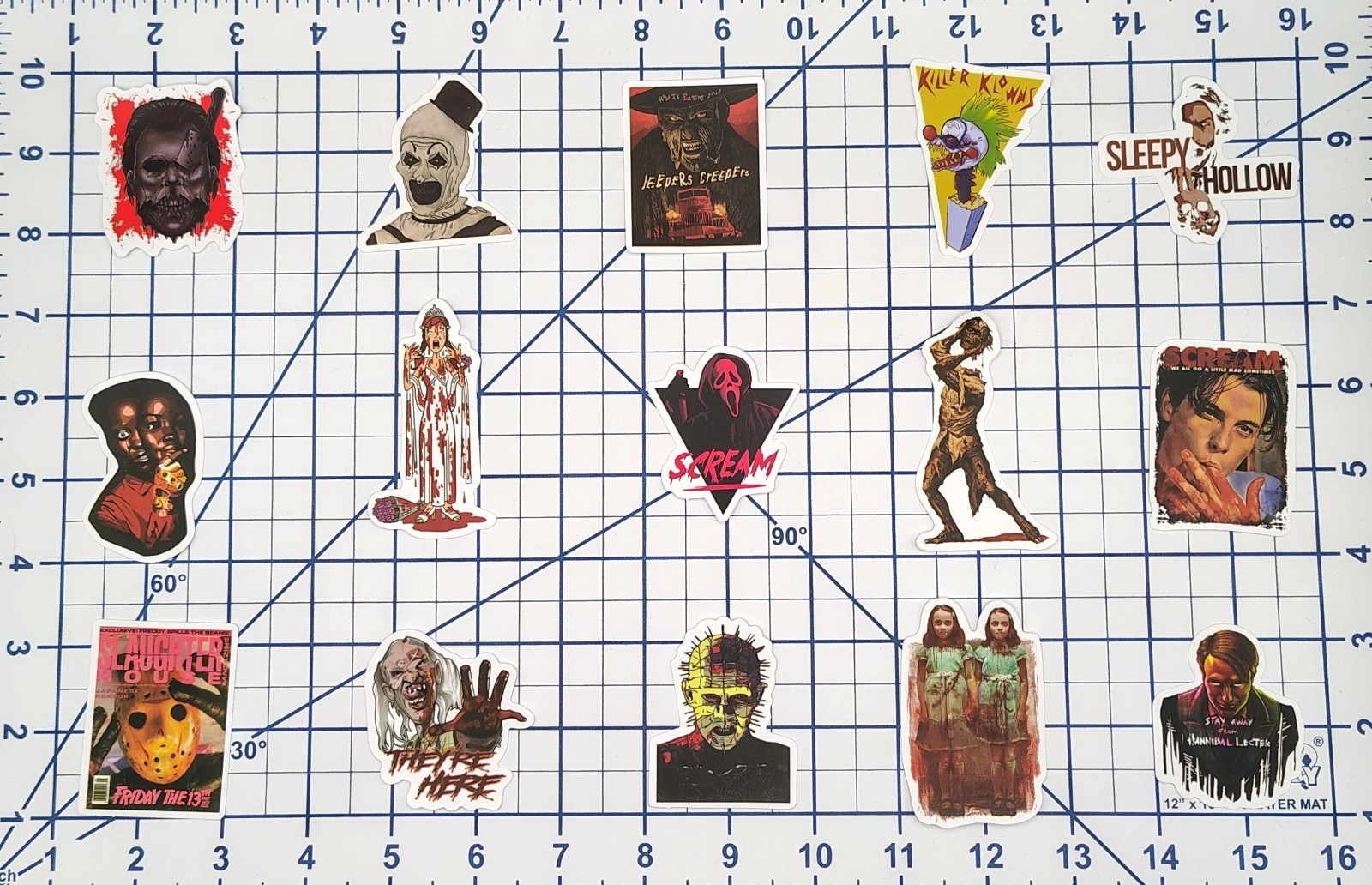 100 Pack Classic Slasher Movie Stickers Creepy Goth Halloween Vinyl Decal Lot