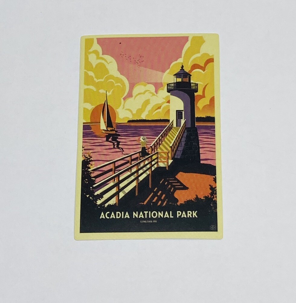 Acadia National Park Sticker Maine Lighthouse Art Decal Vinyl Souvenir Tc6