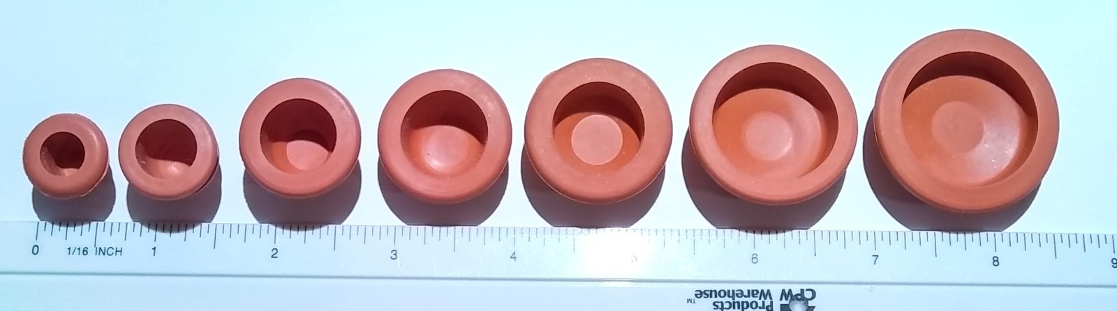 2 Red Rubber Stoppers,1/2,5/8,3/4,7/8,1,1 1/8,1 1/4 Hole,Piggy Bank,Salt Shaker