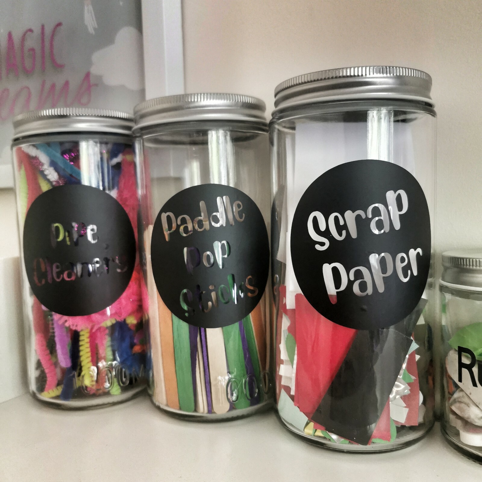 9 x Pantry Labels – Custom – For Large Jars – 8.5 x 8.5cm