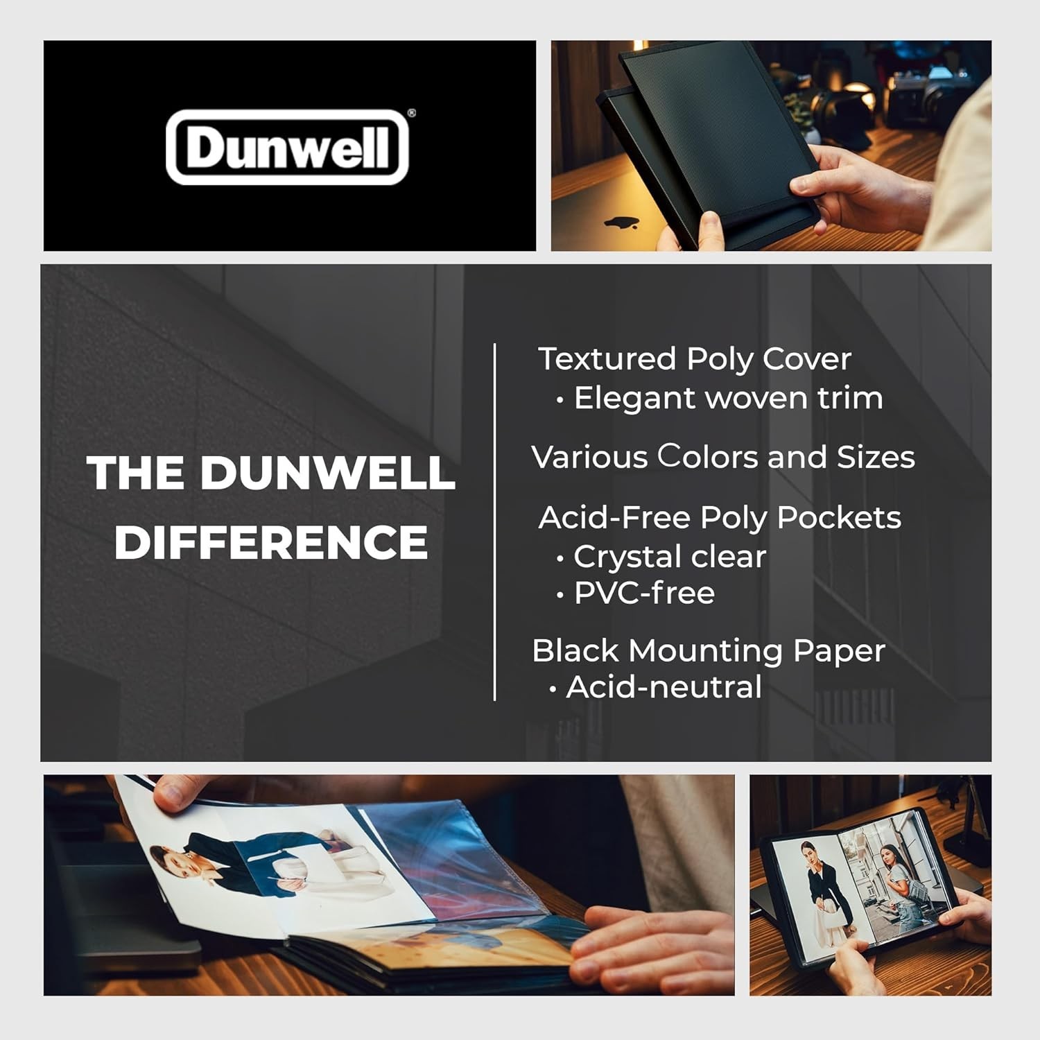 Dunwell Small Photo Album 5X7 (2-Pack, Black), Mounting Paper 5 X 7 Photo & Art