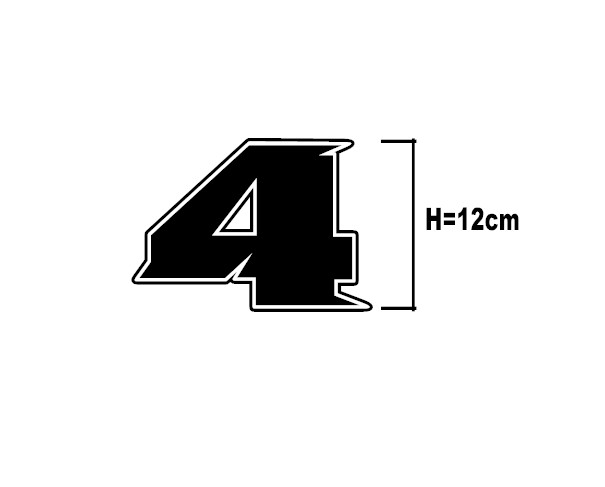 Adesivo numero giallo fluo racing campionato gara moto scooter quad cross motard