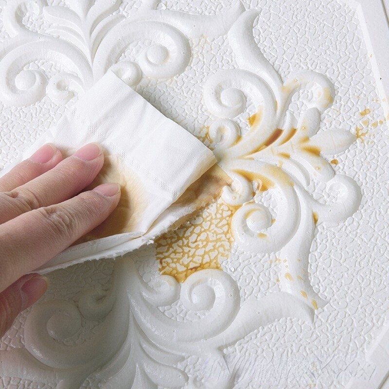 10x 3D Embossed Self-adhesive Foam Wall Sticker Panel Wallpaper Home Decor Craft