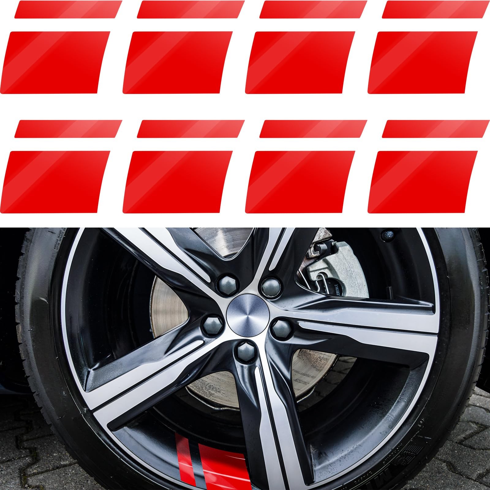 Tallew 8 Pcs Wheel Rim Decal Stripes Car Decals for 18-21 Inch Wheels Reflect…