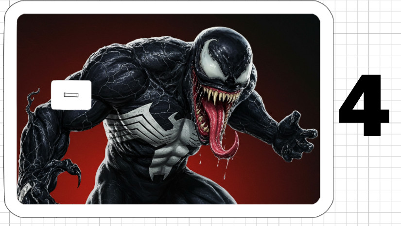 Venom and Punisher ATM Debit Credit Card Skin Sticker Comic Marvel USA War Hero