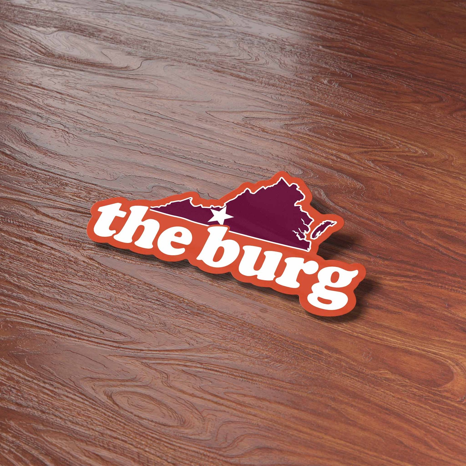 The Burg Virginia Outline Sticker – Cute Blacksburg VA Decal