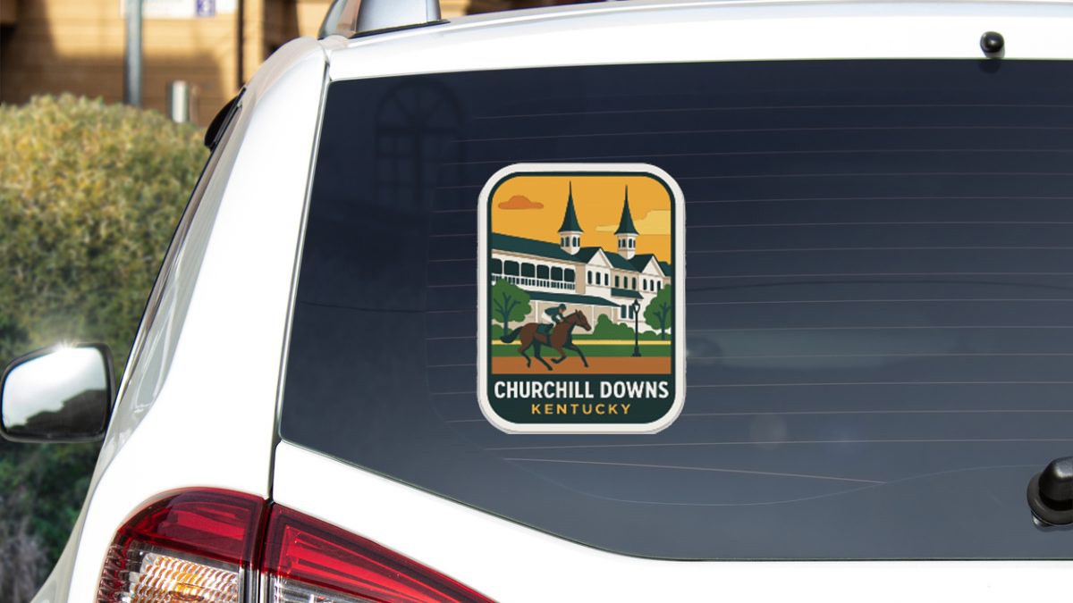 Churchill Downs Kentucky Sticker Decal Vinyl Die-Cut Symbolic Landmark Design