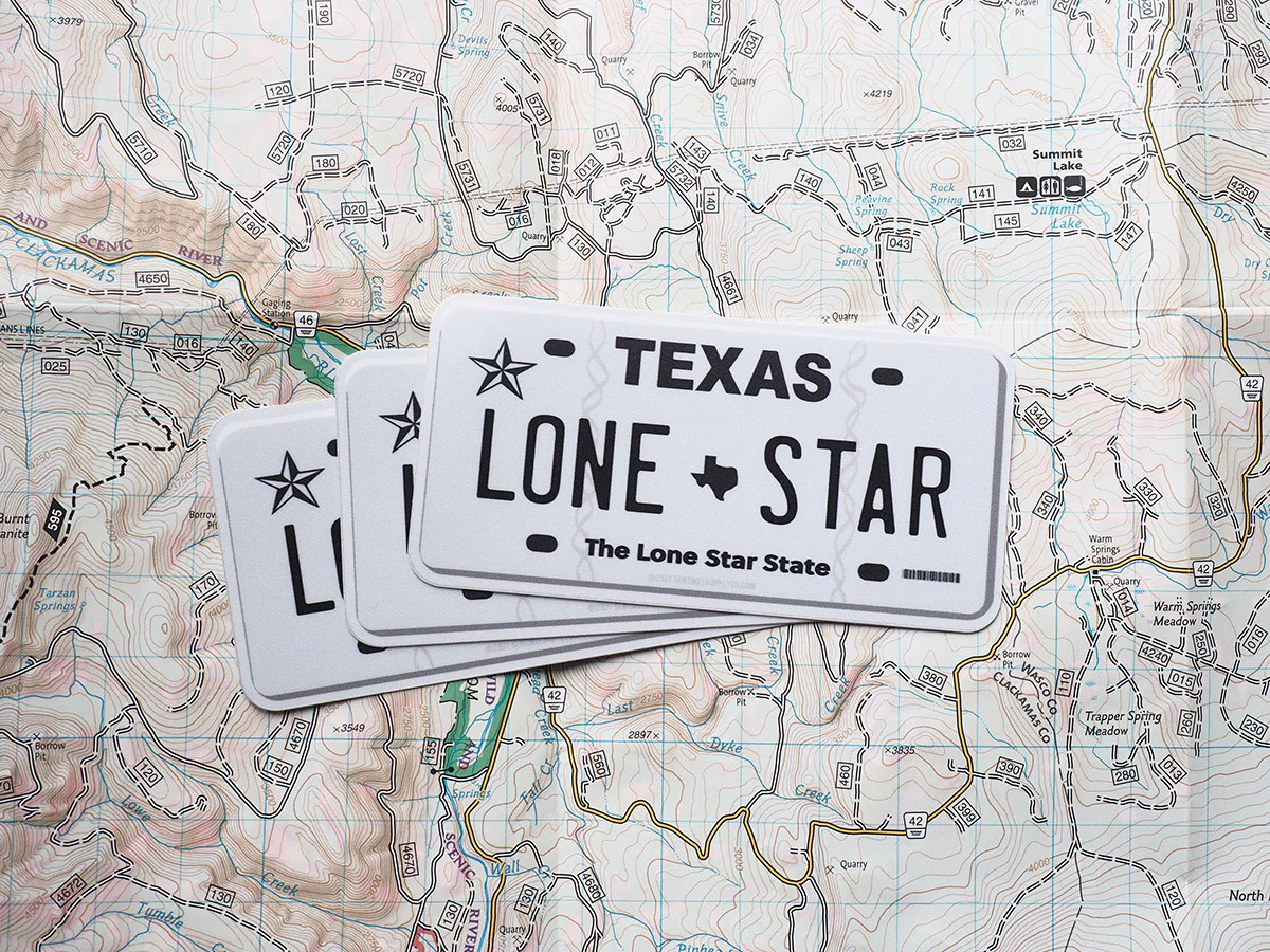 Lone Star Texas License Plate Sticker