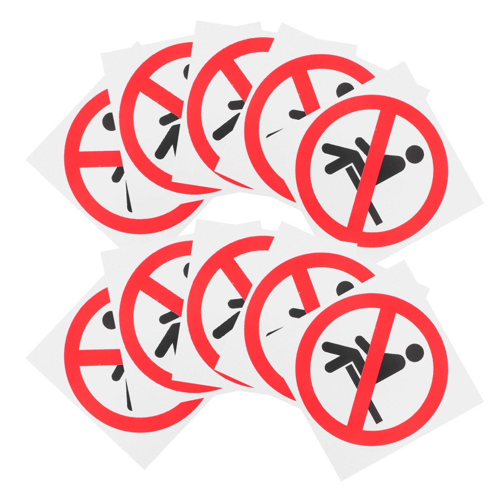 10 PCS Warning Signs Stickers Self Adhesive Peel Decals Workshop Safety
