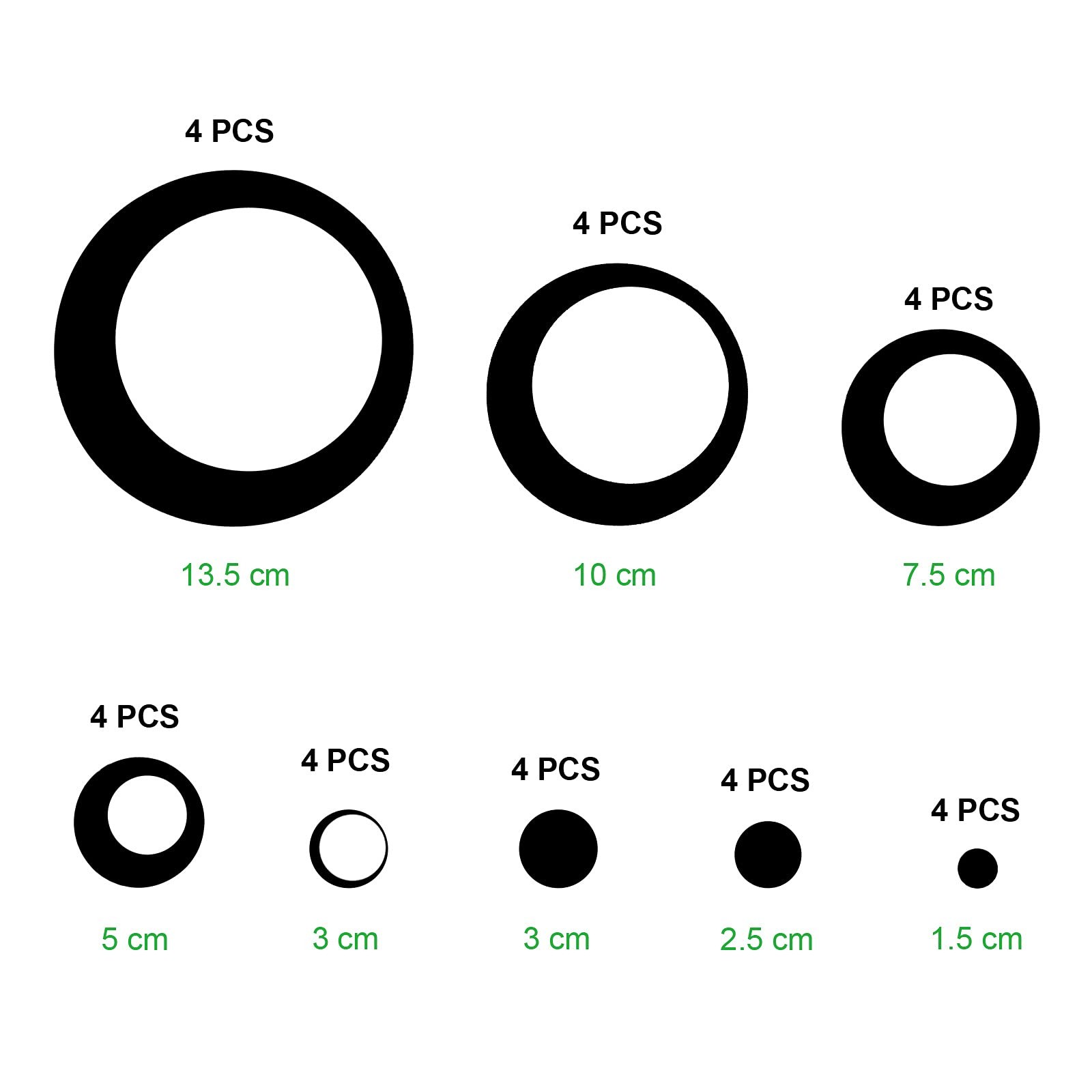 32 Pieces Removable Circle Wall Mirror Sticker Round Decal Acrylic Set
